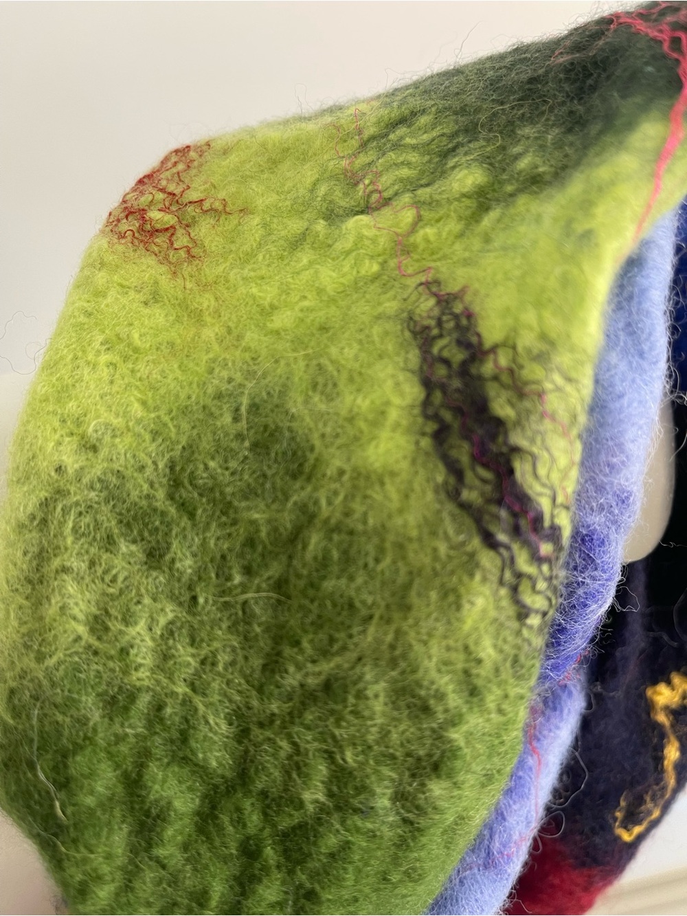 Colorful Hand-Felted Wool Scarf - Multi Color - Picture 13 of 15